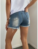 Denim shorts with holes, white L9 - Online store - Boutique